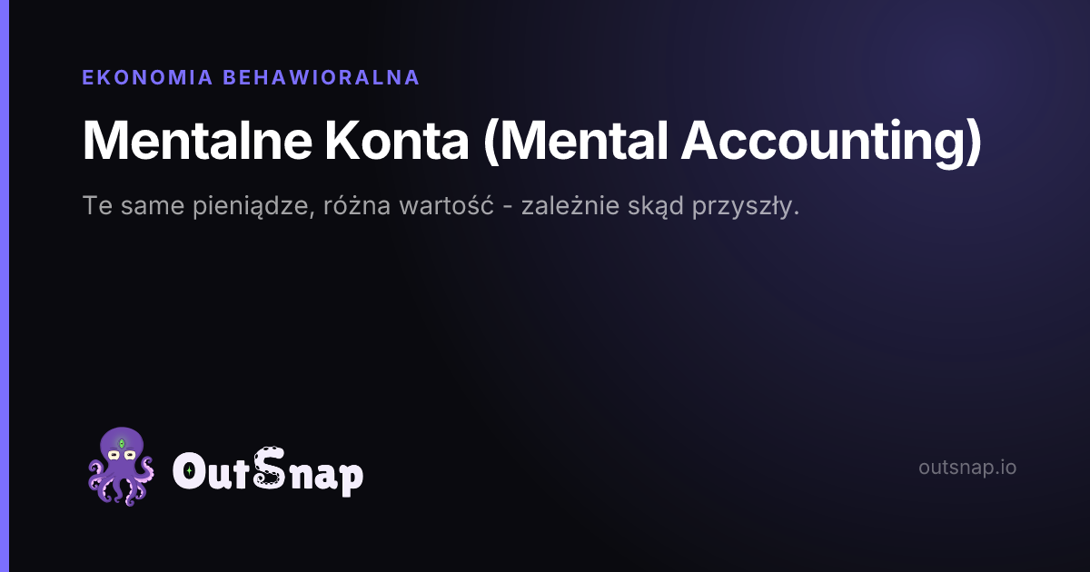 OutSnap, karta wiedzy: Mentalne Konta (Mental Accounting) (Ekonomia Behawioralna)