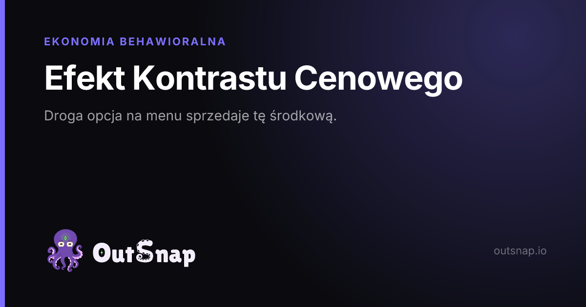 OutSnap, karta wiedzy: Efekt Kontrastu Cenowego (Ekonomia Behawioralna)