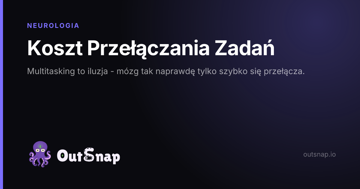 OutSnap, karta wiedzy: Koszt Przełączania Zadań (Neurologia)