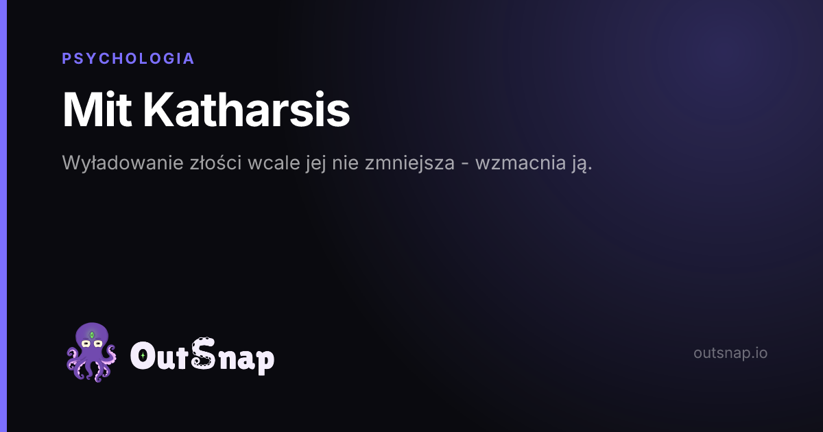 OutSnap, karta wiedzy: Mit Katharsis (Psychologia)