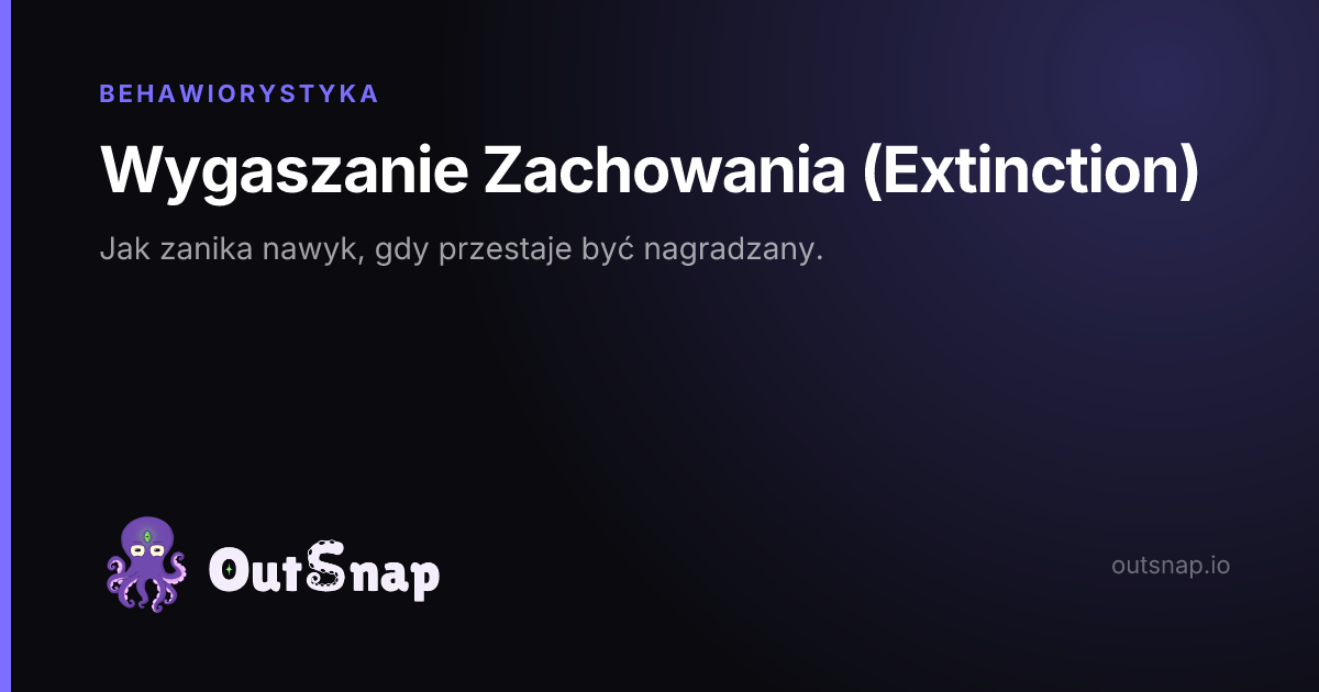 OutSnap, karta wiedzy: Wygaszanie Zachowania (Extinction) (Behawiorystyka)