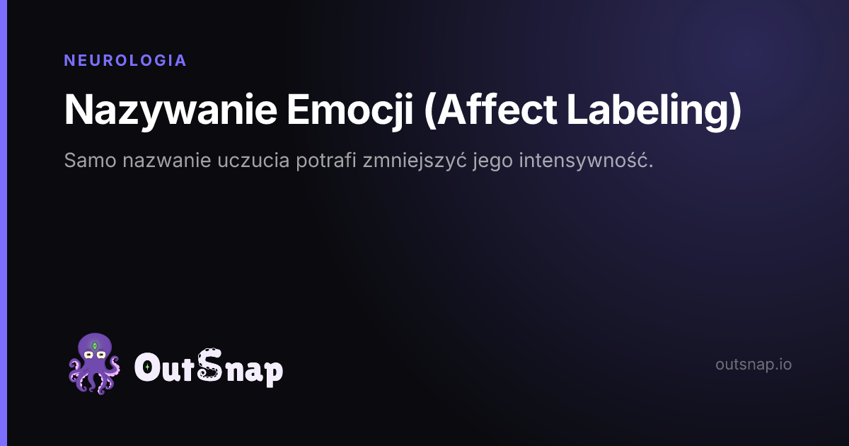 OutSnap, karta wiedzy: Nazywanie Emocji (Affect Labeling) (Neurologia)