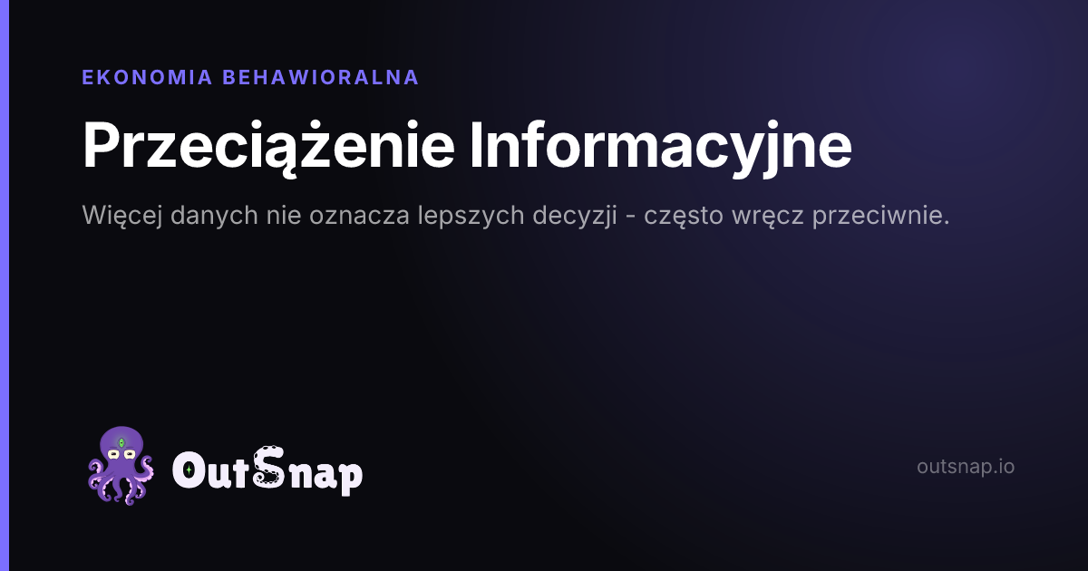 OutSnap, karta wiedzy: Przeciążenie Informacyjne (Ekonomia Behawioralna)
